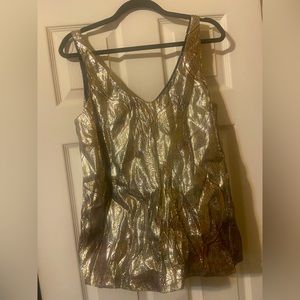 Jcrew metallic jacquard inspired tank